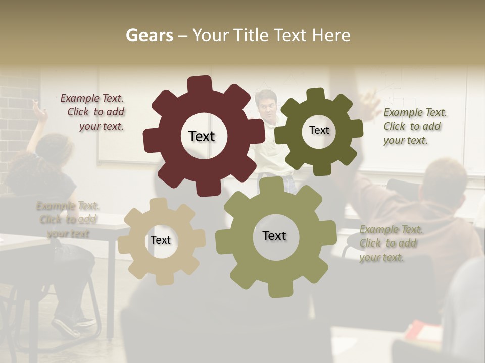 Adult Education Class Raising Hands To Ask Questions. PowerPoint Template