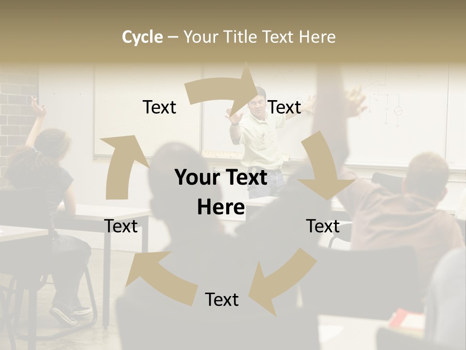 Adult Education Class Raising Hands To Ask Questions. PowerPoint Template