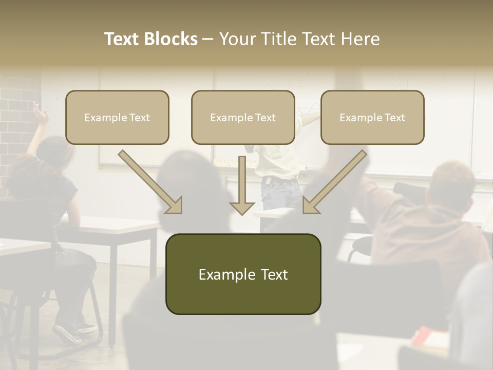 Adult Education Class Raising Hands To Ask Questions. PowerPoint Template