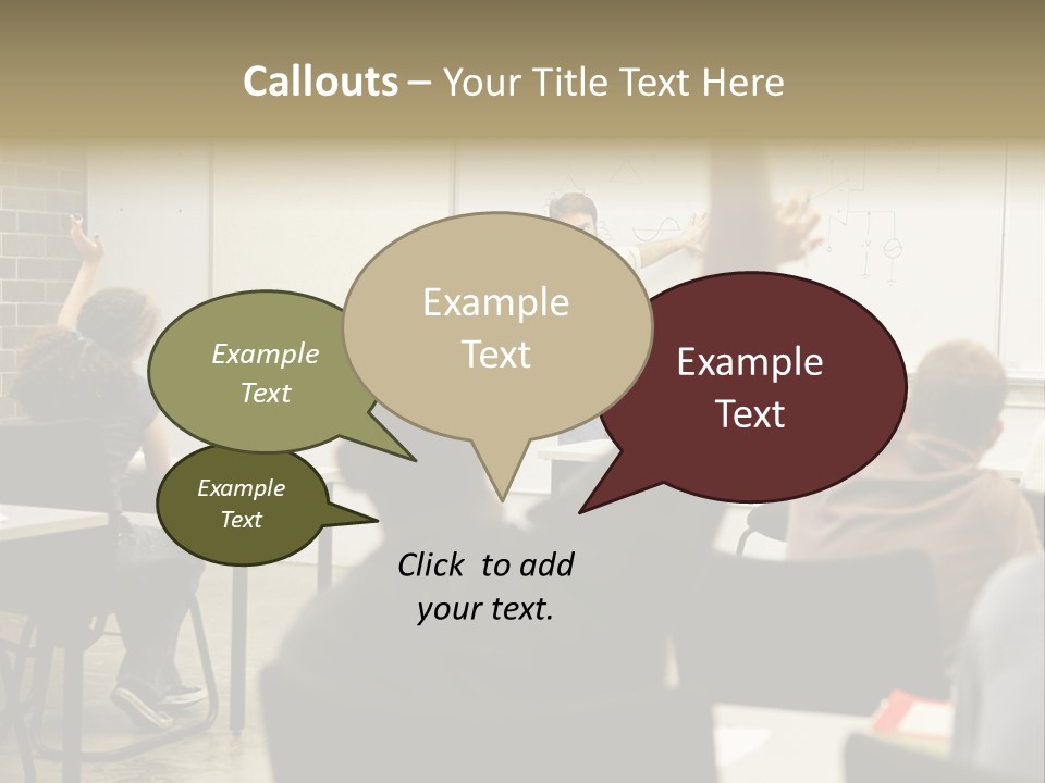 Adult Education Class Raising Hands To Ask Questions. PowerPoint Template