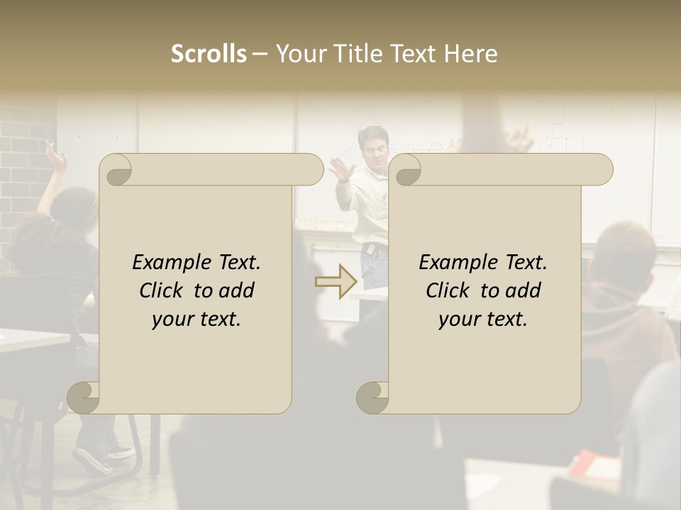 Adult Education Class Raising Hands To Ask Questions. PowerPoint Template