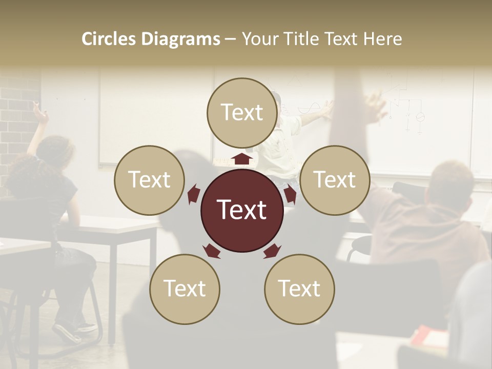 Adult Education Class Raising Hands To Ask Questions. PowerPoint Template