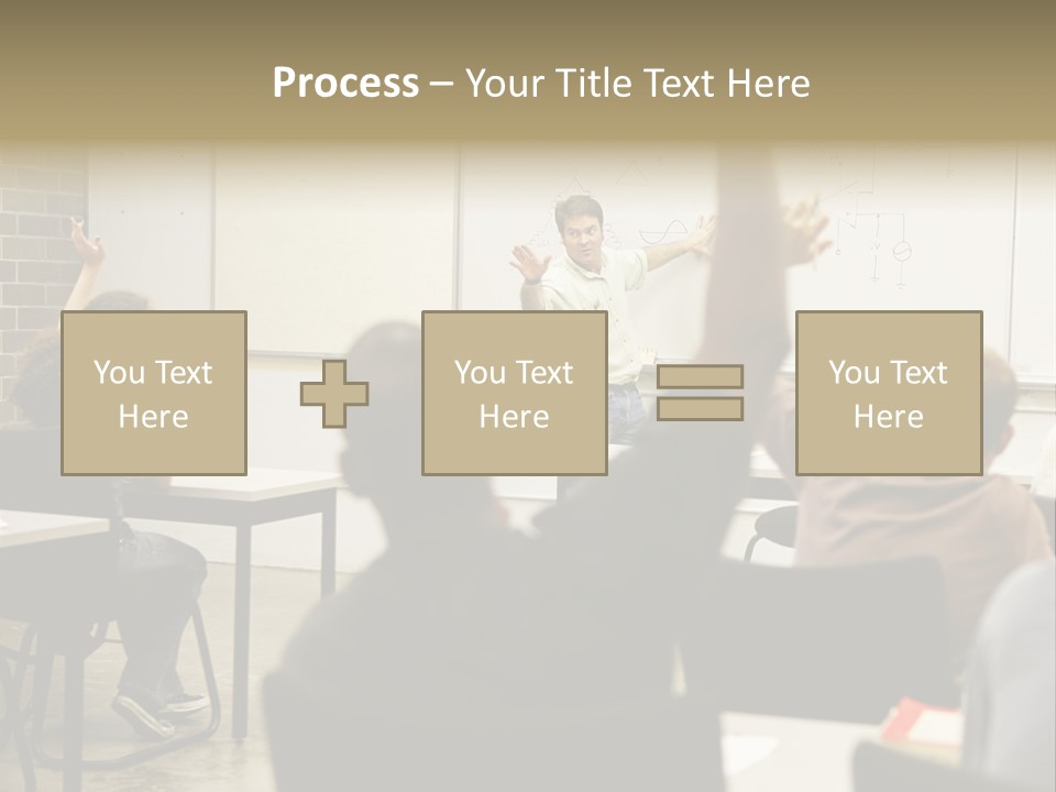 Adult Education Class Raising Hands To Ask Questions. PowerPoint Template