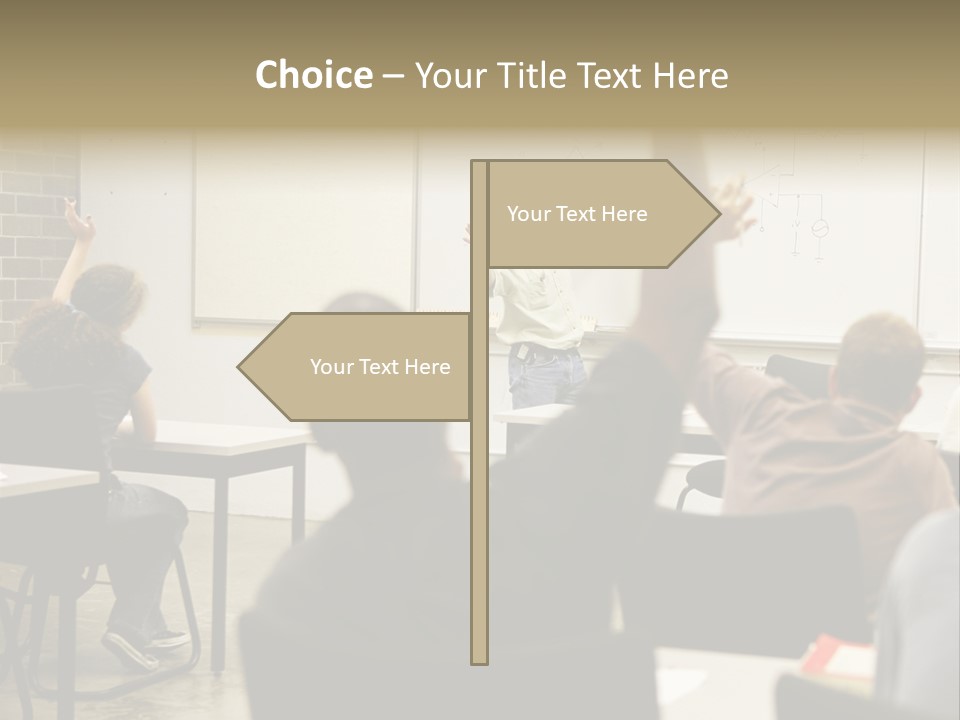 Adult Education Class Raising Hands To Ask Questions. PowerPoint Template