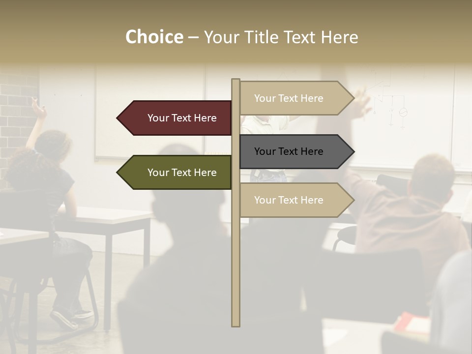 Adult Education Class Raising Hands To Ask Questions. PowerPoint Template
