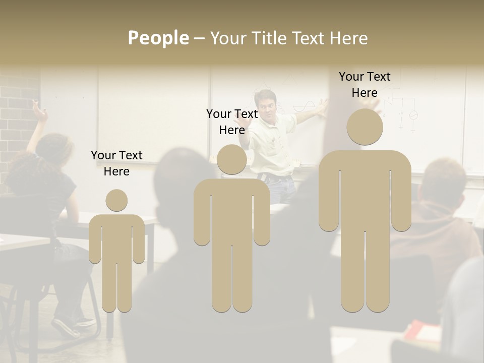 Adult Education Class Raising Hands To Ask Questions. PowerPoint Template