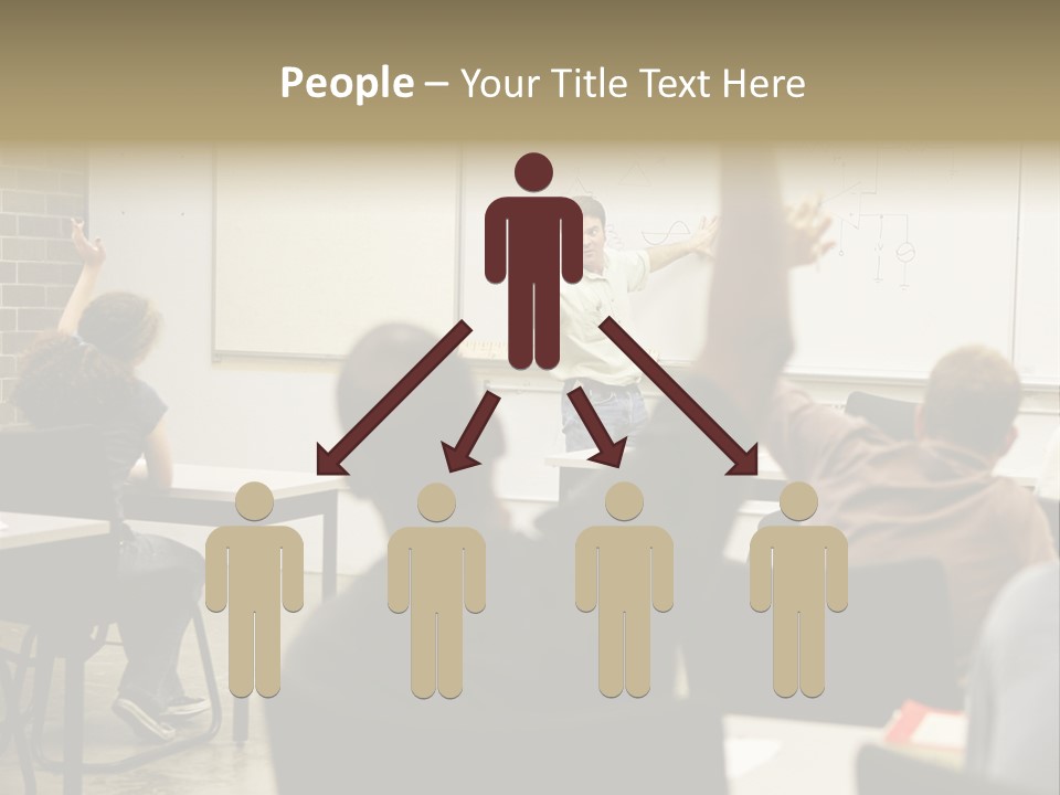 Adult Education Class Raising Hands To Ask Questions. PowerPoint Template