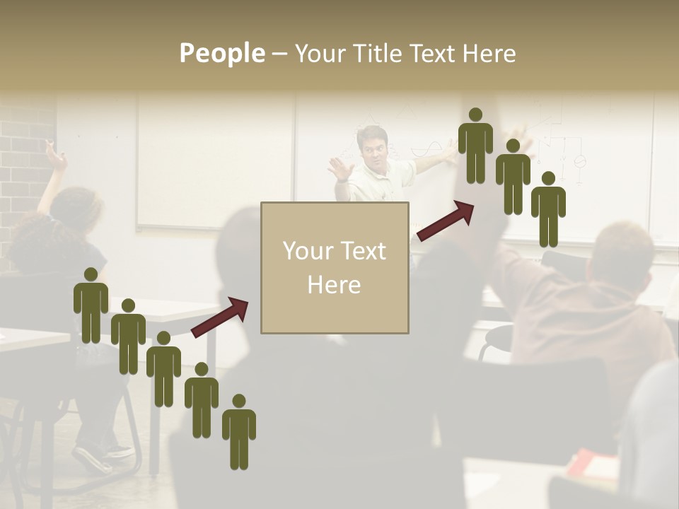 Adult Education Class Raising Hands To Ask Questions. PowerPoint Template