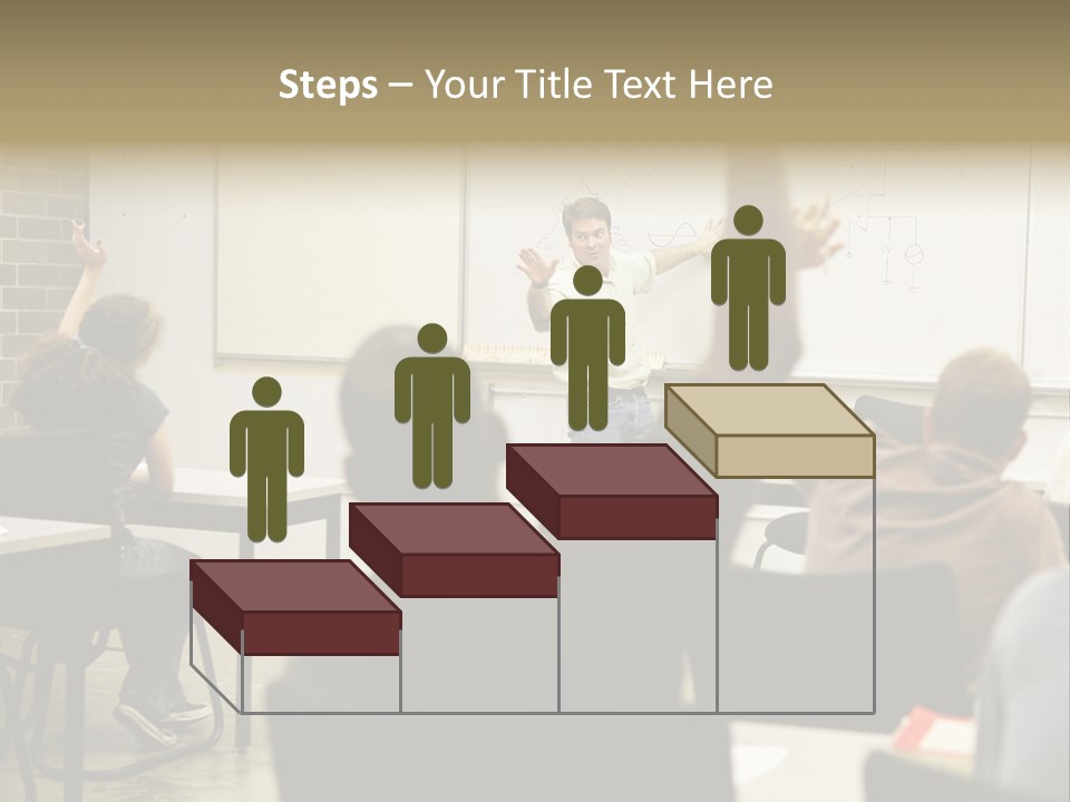 Adult Education Class Raising Hands To Ask Questions. PowerPoint Template