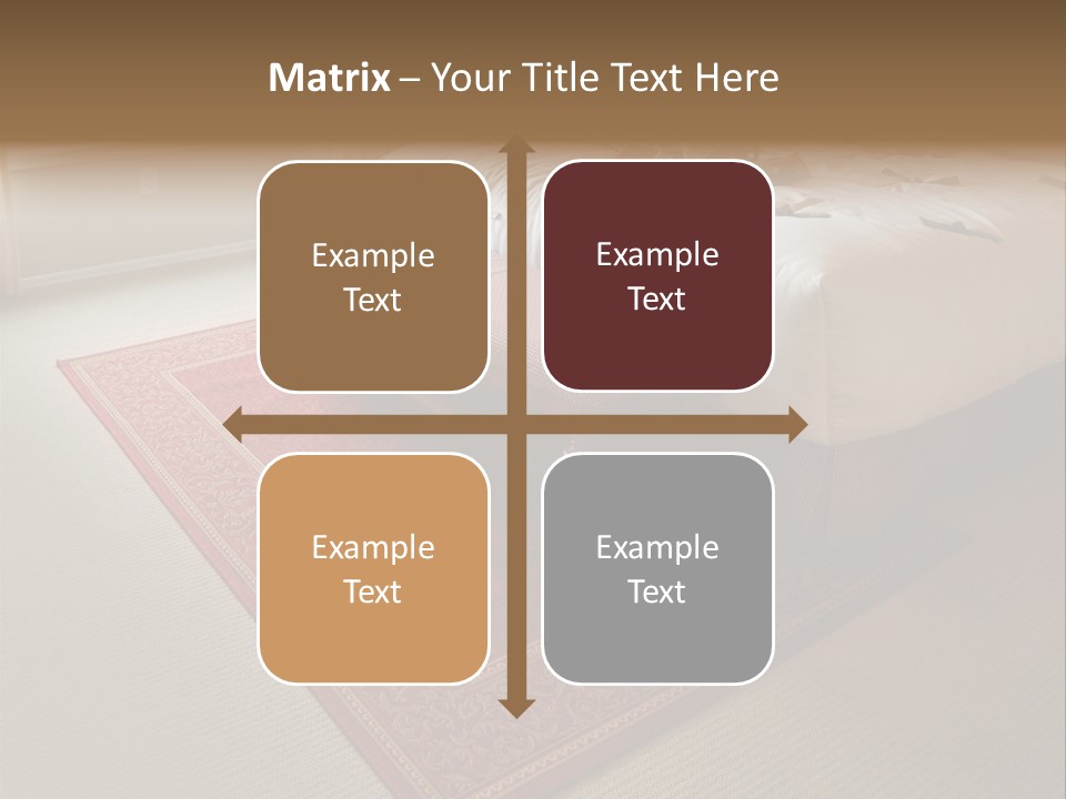 Traditional Woven Rug In Beautiful Bedroom PowerPoint Template