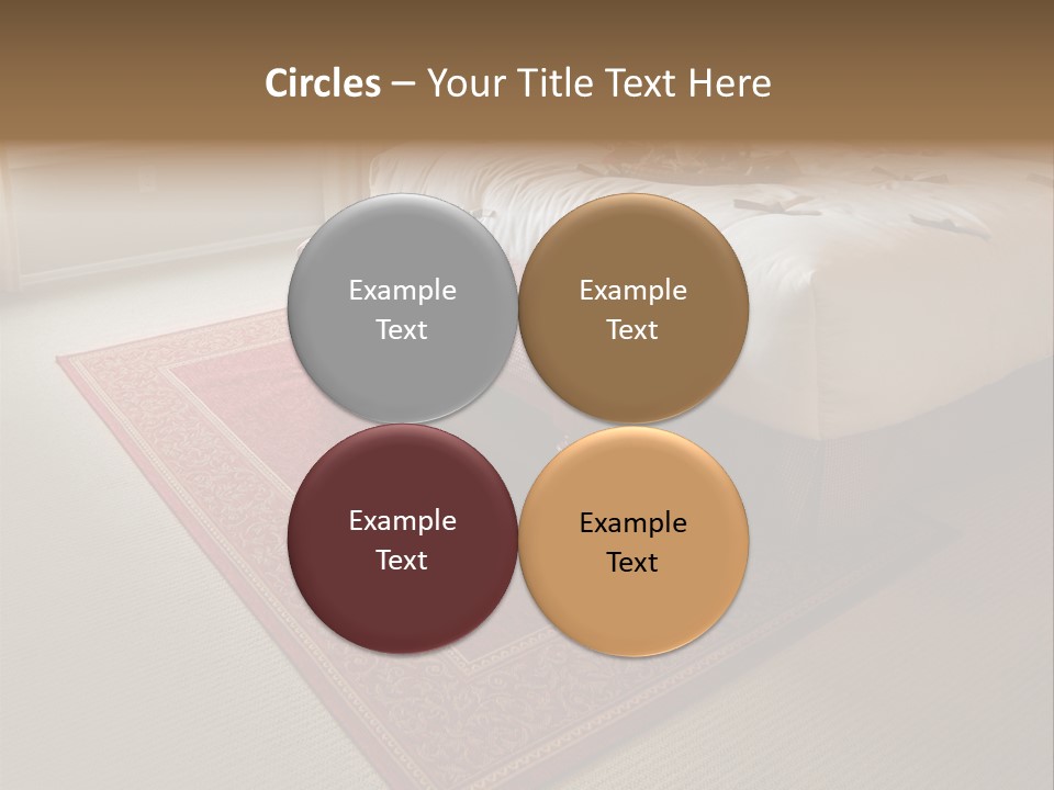 Traditional Woven Rug In Beautiful Bedroom PowerPoint Template