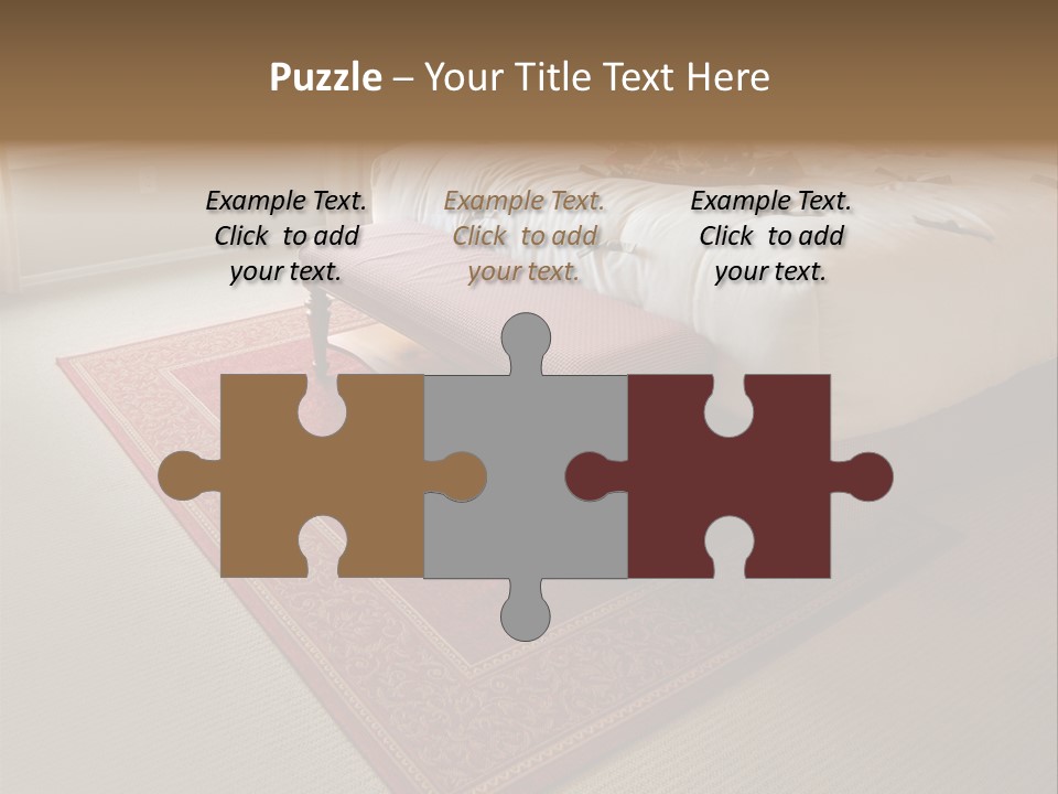 Traditional Woven Rug In Beautiful Bedroom PowerPoint Template