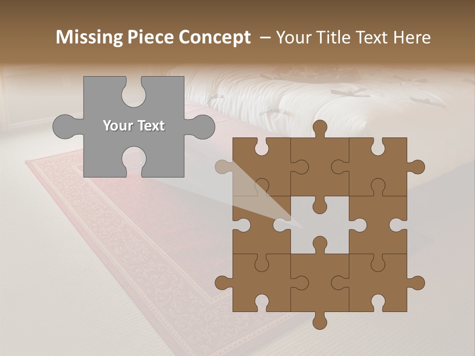 Traditional Woven Rug In Beautiful Bedroom PowerPoint Template