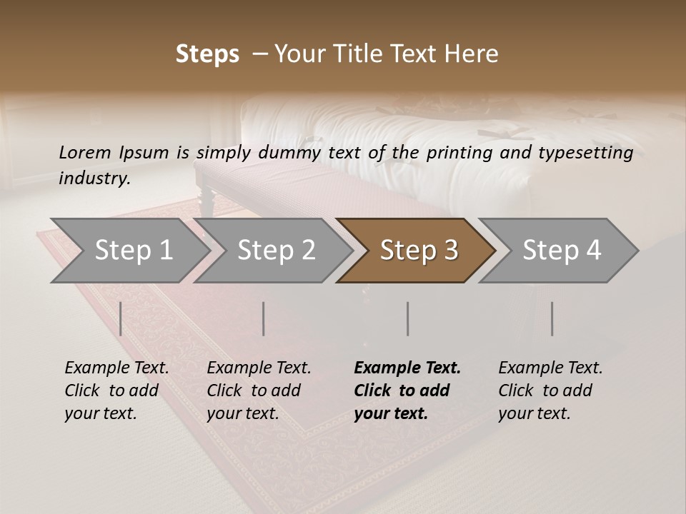 Traditional Woven Rug In Beautiful Bedroom PowerPoint Template