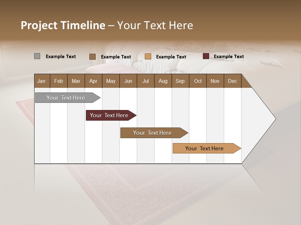 Traditional Woven Rug In Beautiful Bedroom PowerPoint Template