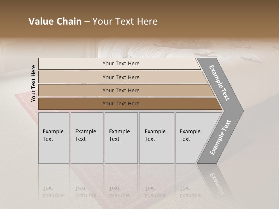 Traditional Woven Rug In Beautiful Bedroom PowerPoint Template