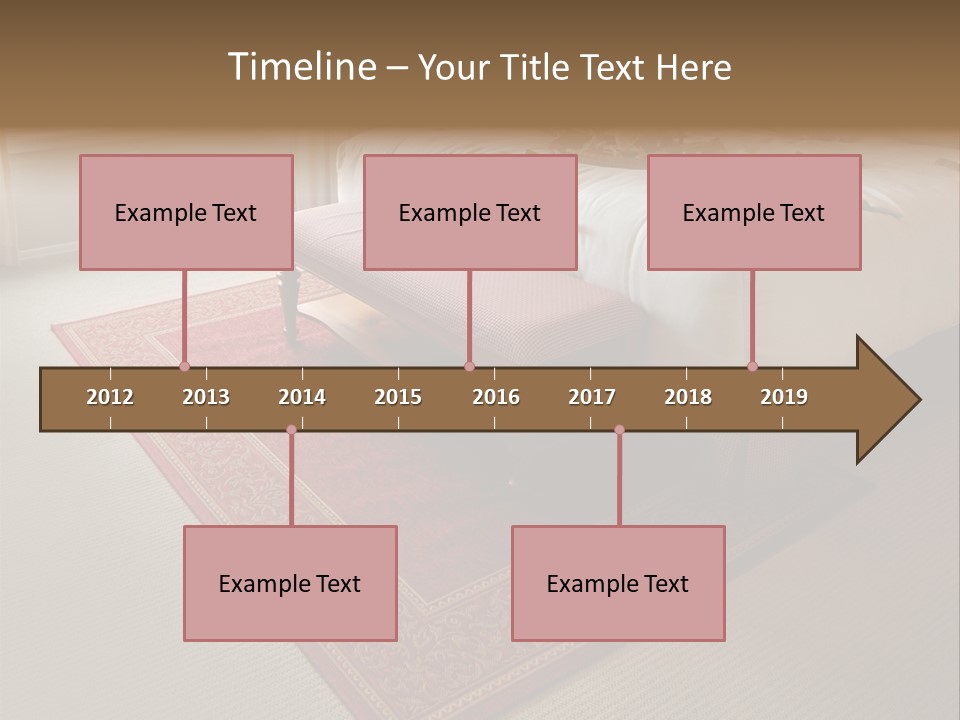 Traditional Woven Rug In Beautiful Bedroom PowerPoint Template