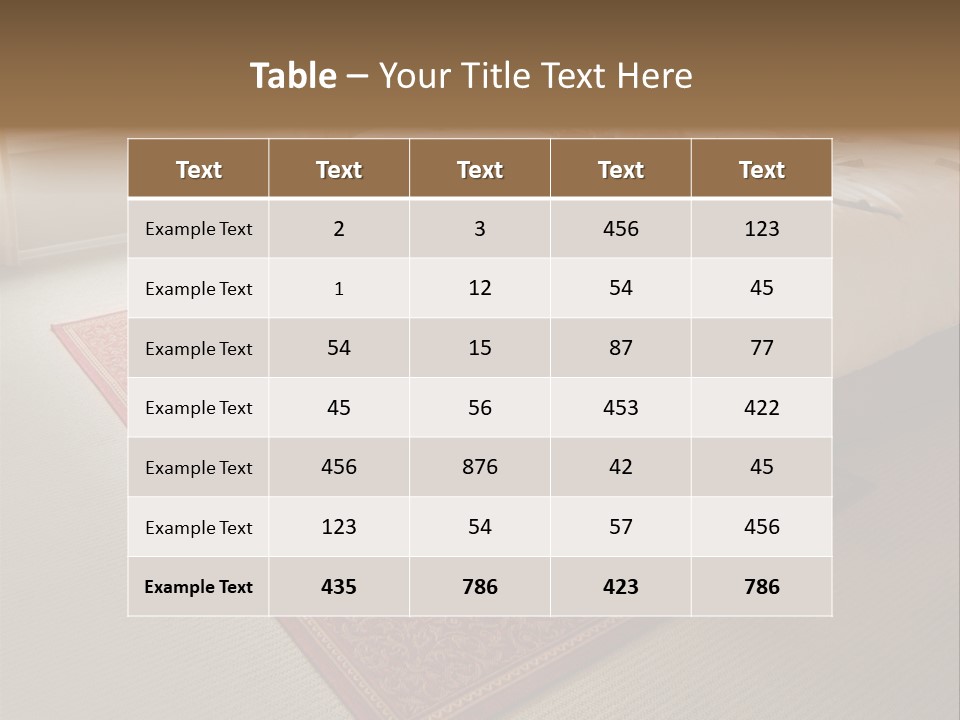 Traditional Woven Rug In Beautiful Bedroom PowerPoint Template