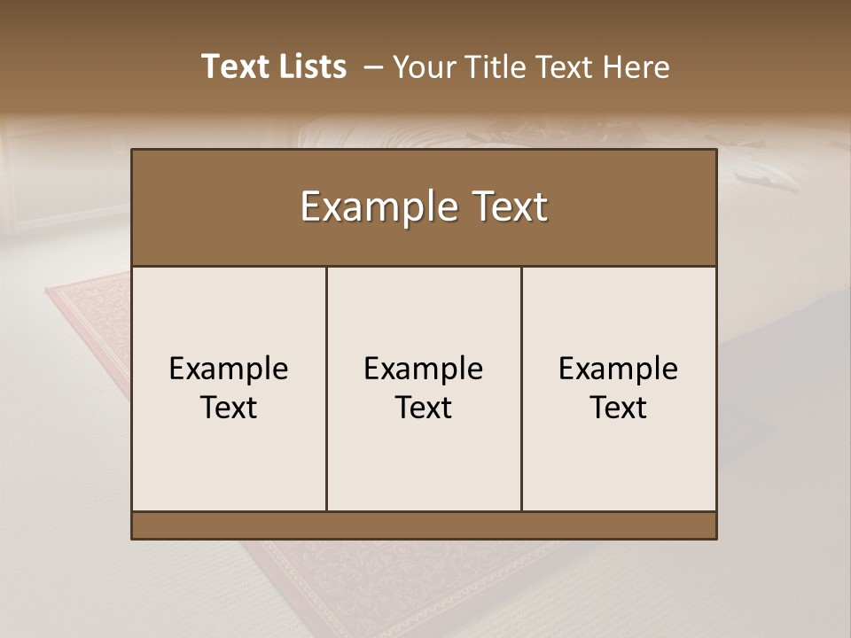 Traditional Woven Rug In Beautiful Bedroom PowerPoint Template