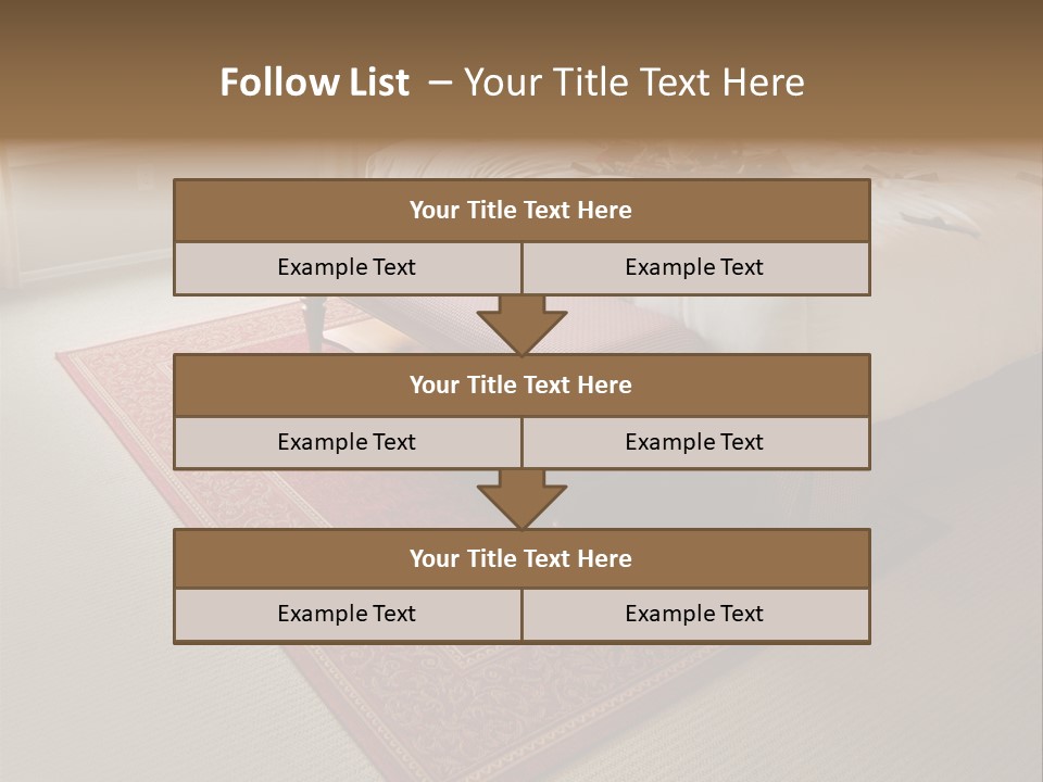 Traditional Woven Rug In Beautiful Bedroom PowerPoint Template