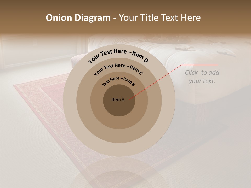 Traditional Woven Rug In Beautiful Bedroom PowerPoint Template