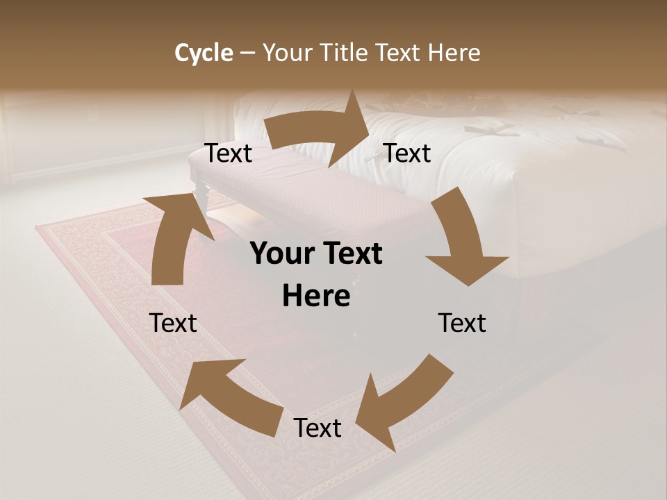 Traditional Woven Rug In Beautiful Bedroom PowerPoint Template