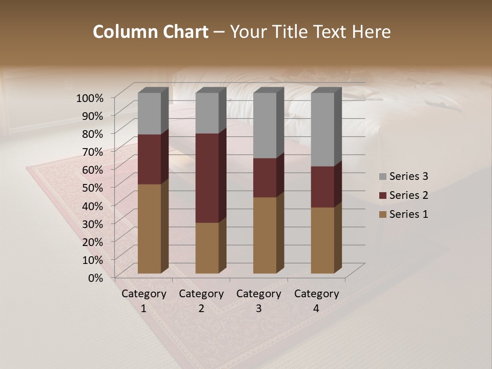 Traditional Woven Rug In Beautiful Bedroom PowerPoint Template