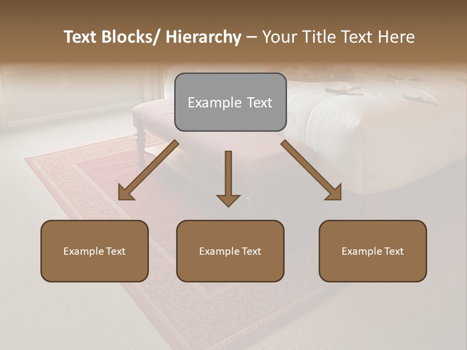 Traditional Woven Rug In Beautiful Bedroom PowerPoint Template