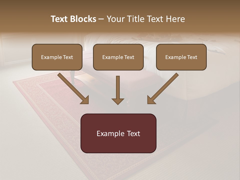 Traditional Woven Rug In Beautiful Bedroom PowerPoint Template