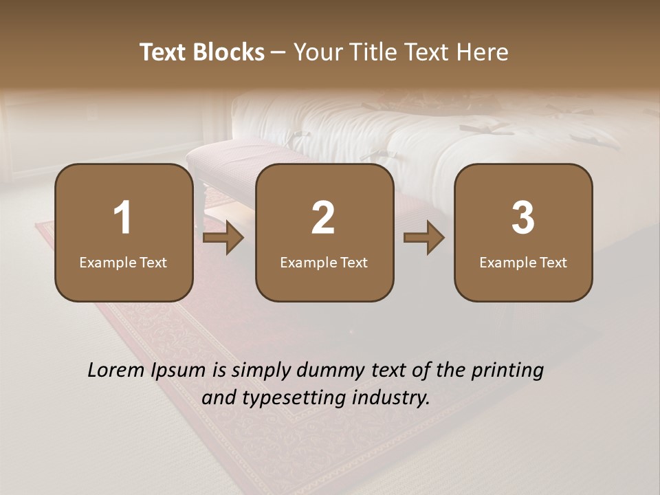 Traditional Woven Rug In Beautiful Bedroom PowerPoint Template