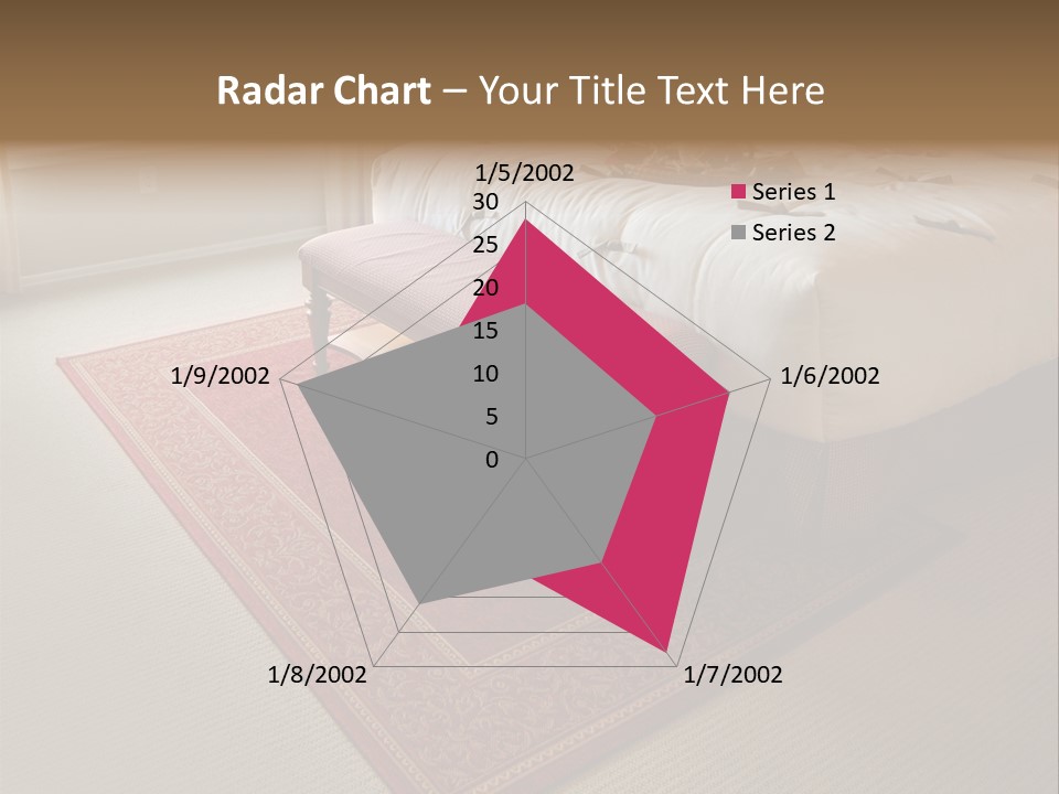 Traditional Woven Rug In Beautiful Bedroom PowerPoint Template