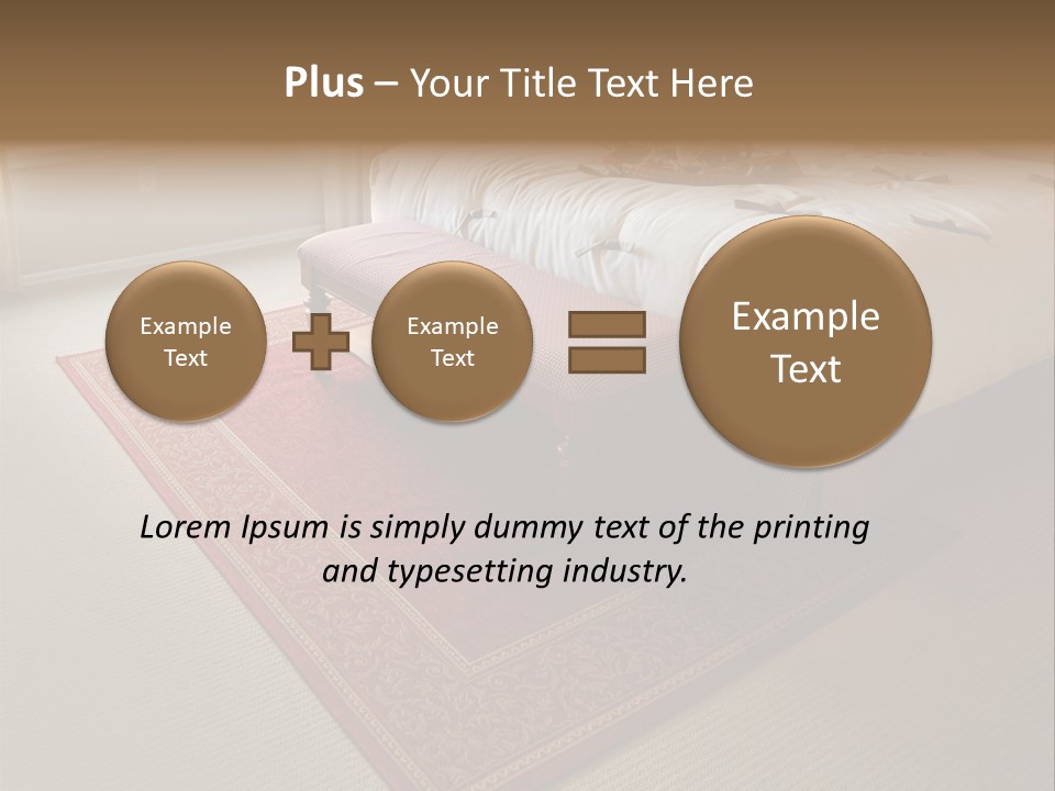 Traditional Woven Rug In Beautiful Bedroom PowerPoint Template