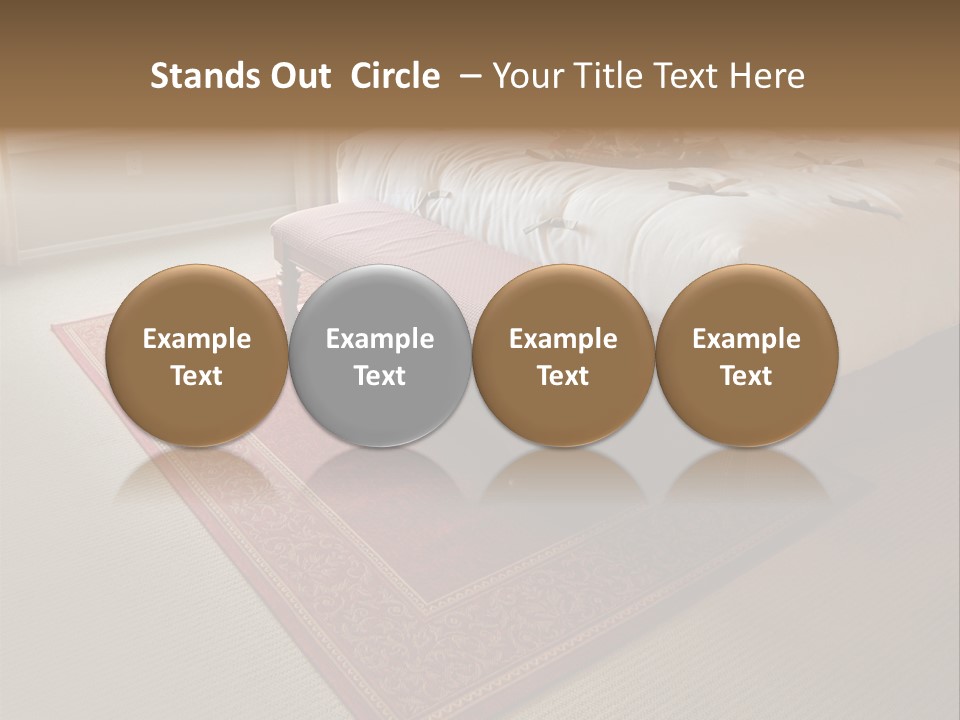 Traditional Woven Rug In Beautiful Bedroom PowerPoint Template