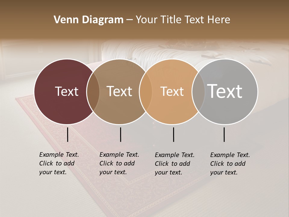 Traditional Woven Rug In Beautiful Bedroom PowerPoint Template