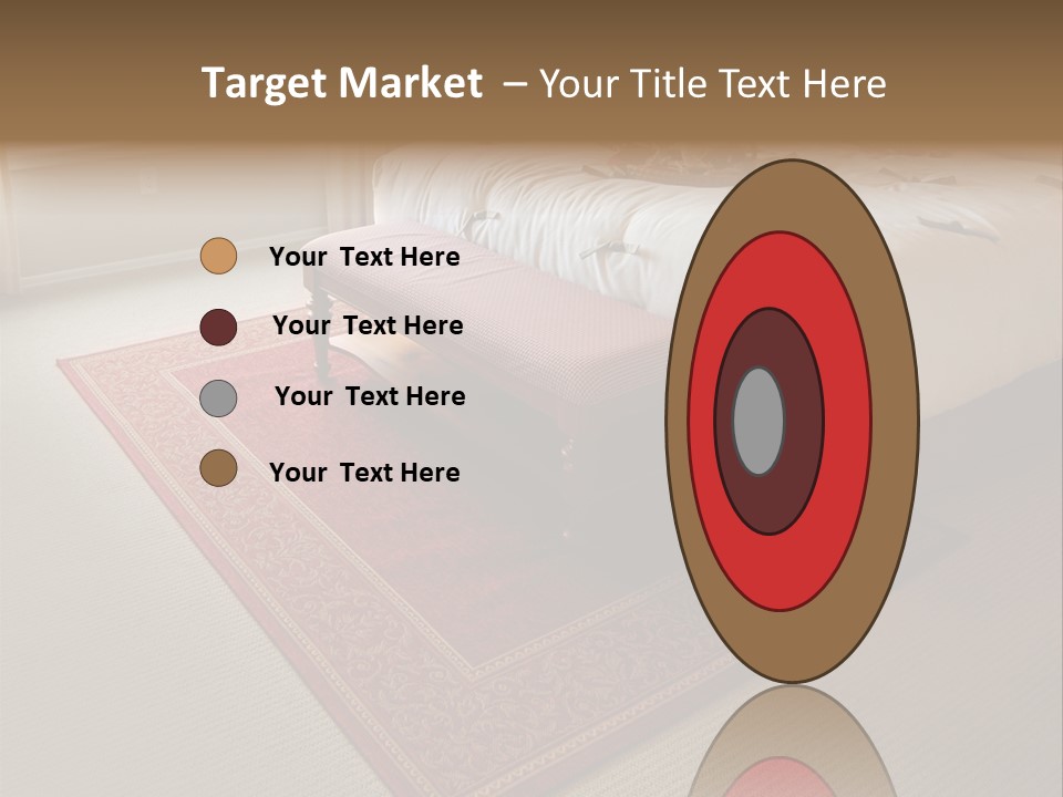 Traditional Woven Rug In Beautiful Bedroom PowerPoint Template