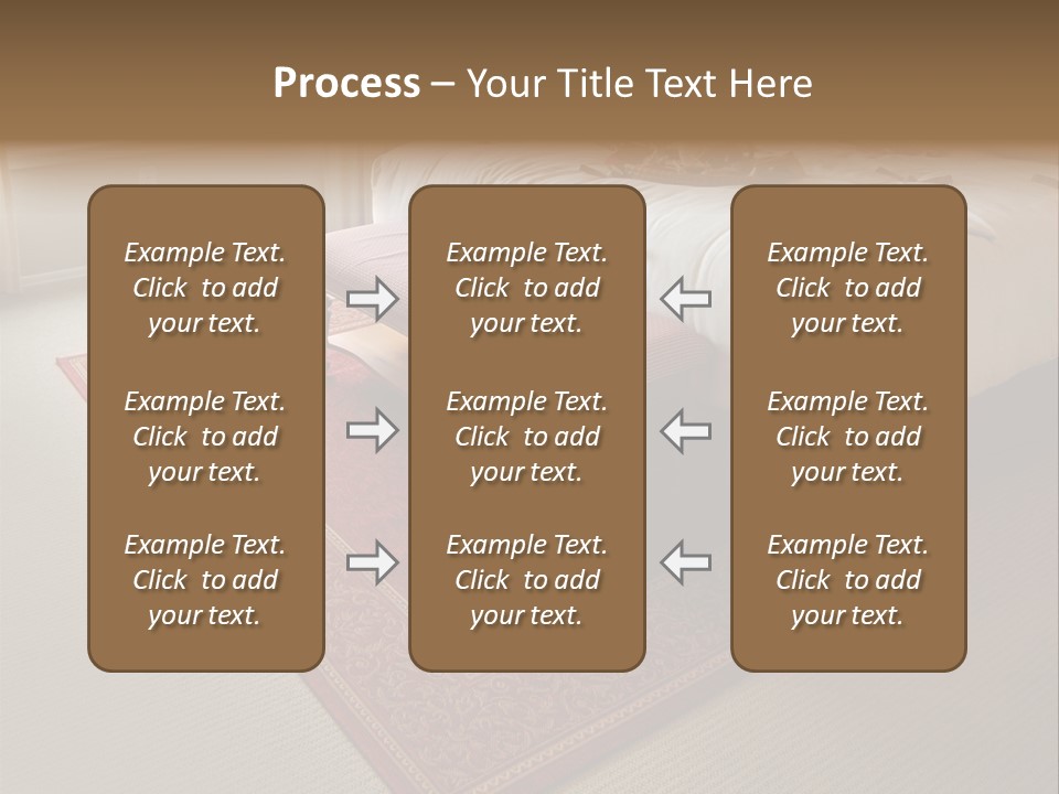 Traditional Woven Rug In Beautiful Bedroom PowerPoint Template