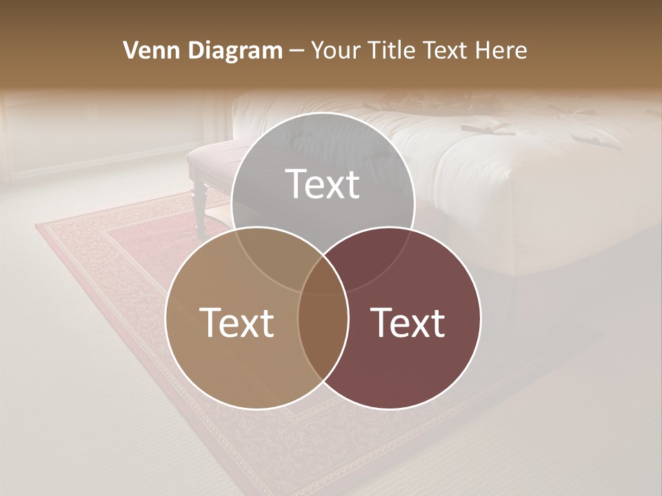 Traditional Woven Rug In Beautiful Bedroom PowerPoint Template