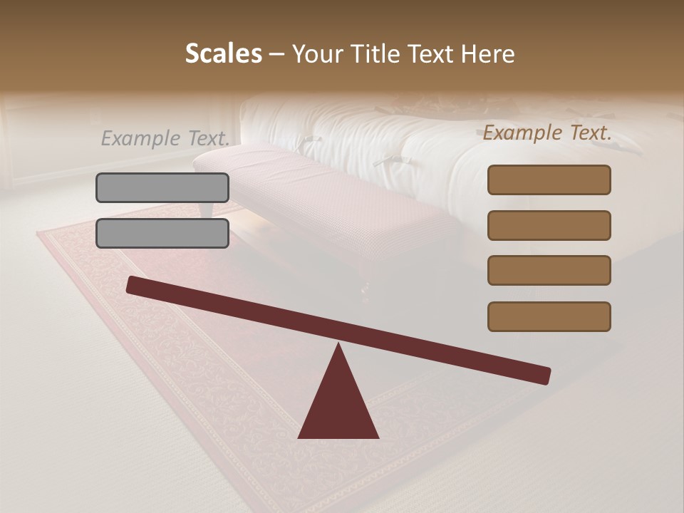 Traditional Woven Rug In Beautiful Bedroom PowerPoint Template