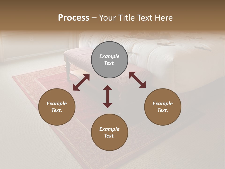 Traditional Woven Rug In Beautiful Bedroom PowerPoint Template