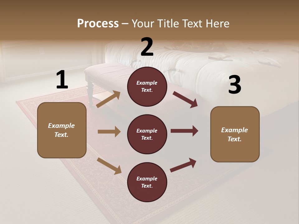 Traditional Woven Rug In Beautiful Bedroom PowerPoint Template