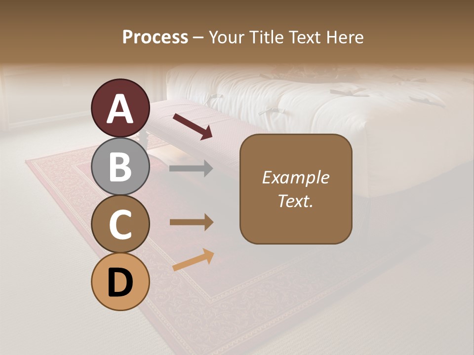 Traditional Woven Rug In Beautiful Bedroom PowerPoint Template