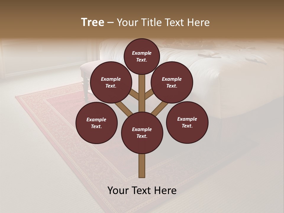 Traditional Woven Rug In Beautiful Bedroom PowerPoint Template