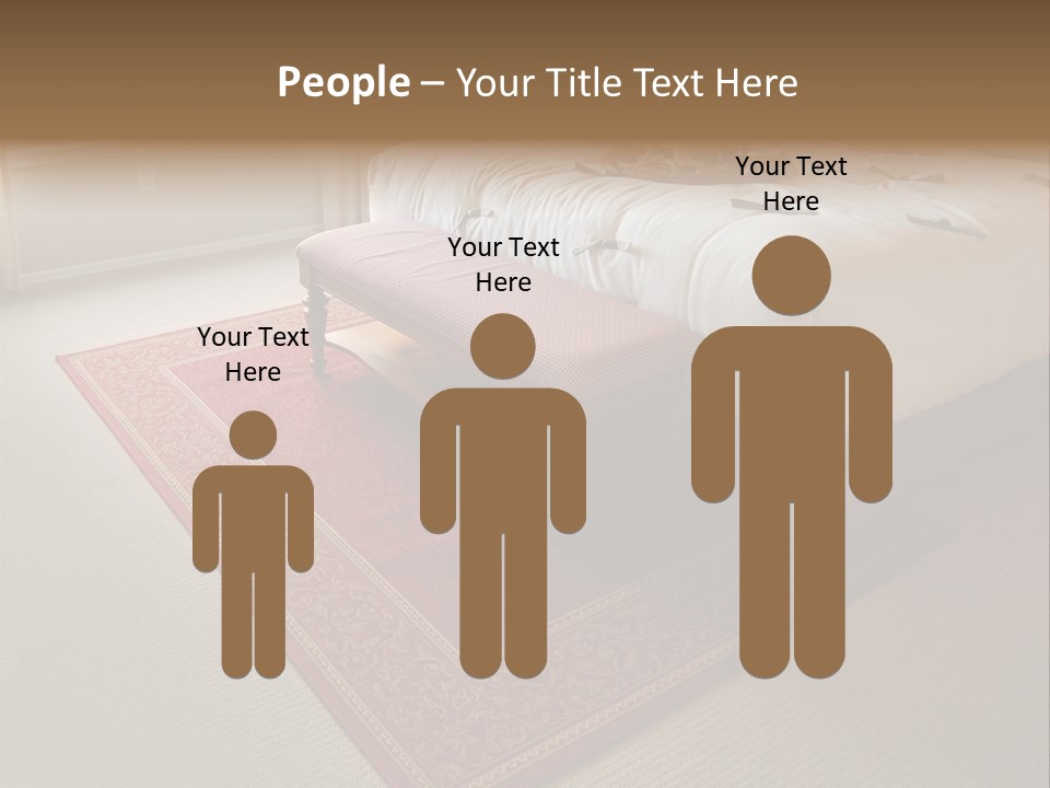 Traditional Woven Rug In Beautiful Bedroom PowerPoint Template