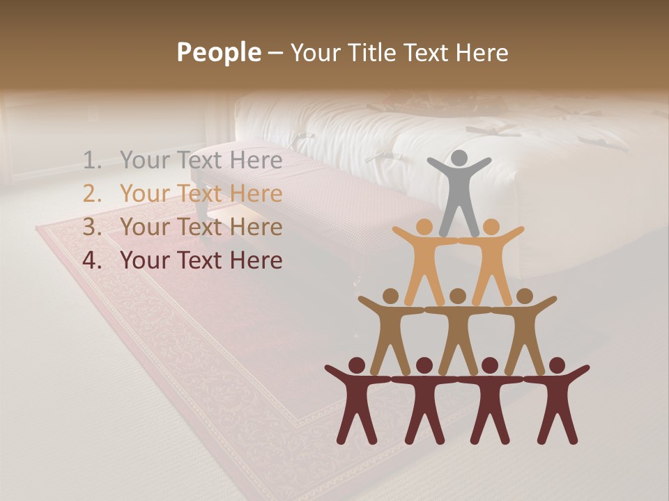 Traditional Woven Rug In Beautiful Bedroom PowerPoint Template