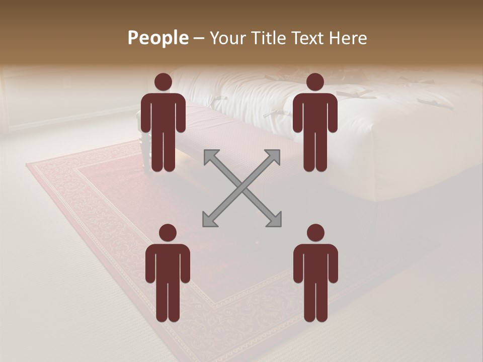 Traditional Woven Rug In Beautiful Bedroom PowerPoint Template