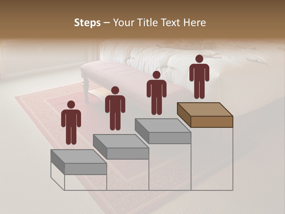 Traditional Woven Rug In Beautiful Bedroom PowerPoint Template