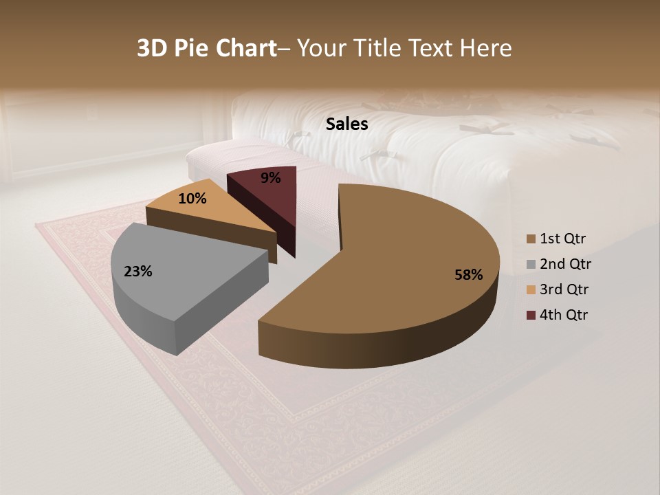 Traditional Woven Rug In Beautiful Bedroom PowerPoint Template