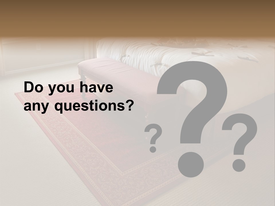 Traditional Woven Rug In Beautiful Bedroom PowerPoint Template