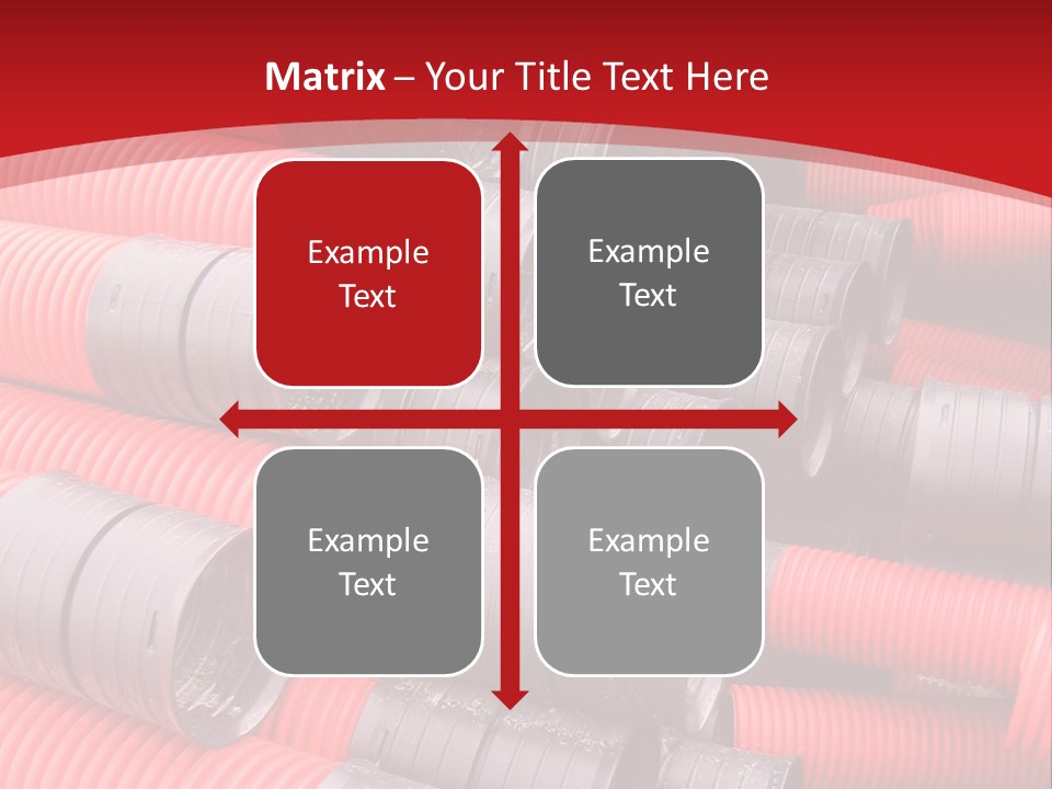 Red Curvilinear Tubes For Construction PowerPoint Template