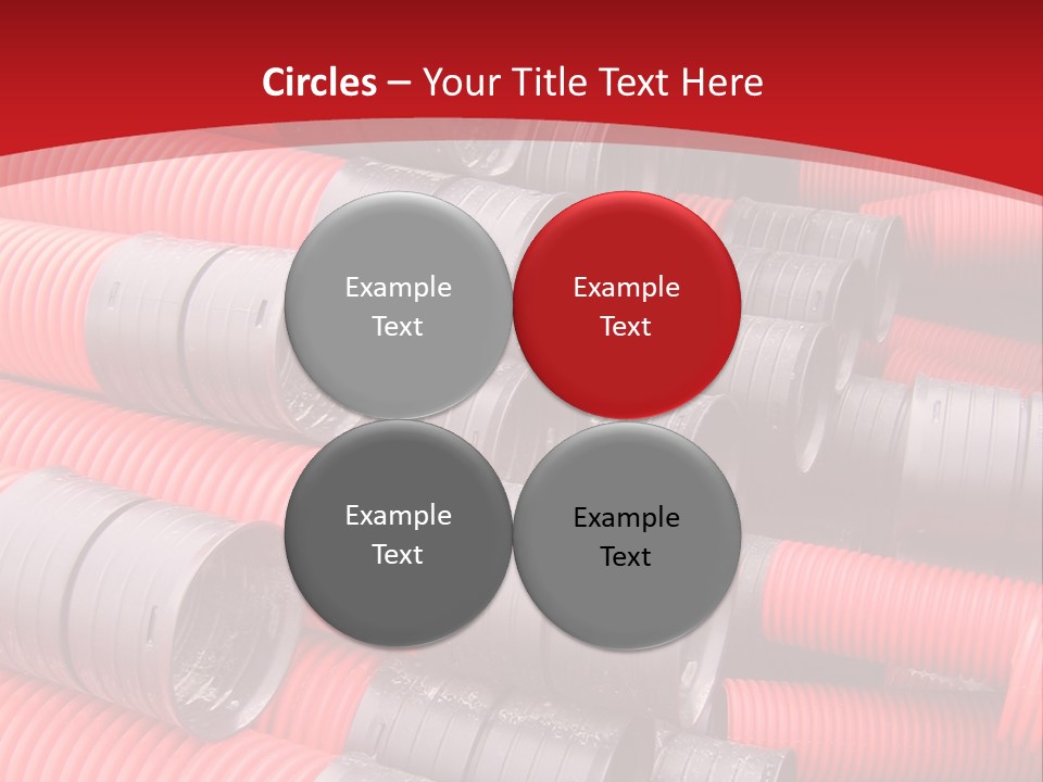 Red Curvilinear Tubes For Construction PowerPoint Template